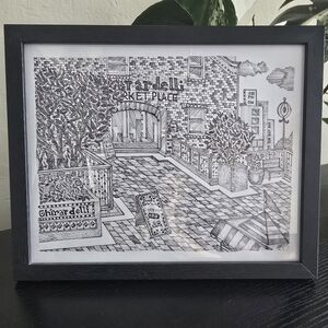 San Francisco California Art Original Drawing Ghirardelli Chocolate